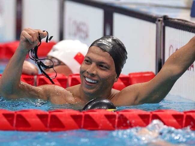 El nadador colombiano ganó medalla de plata en los 100 metros pecho en la categoría S6.. Foto: Adam Pretty/Getty Images