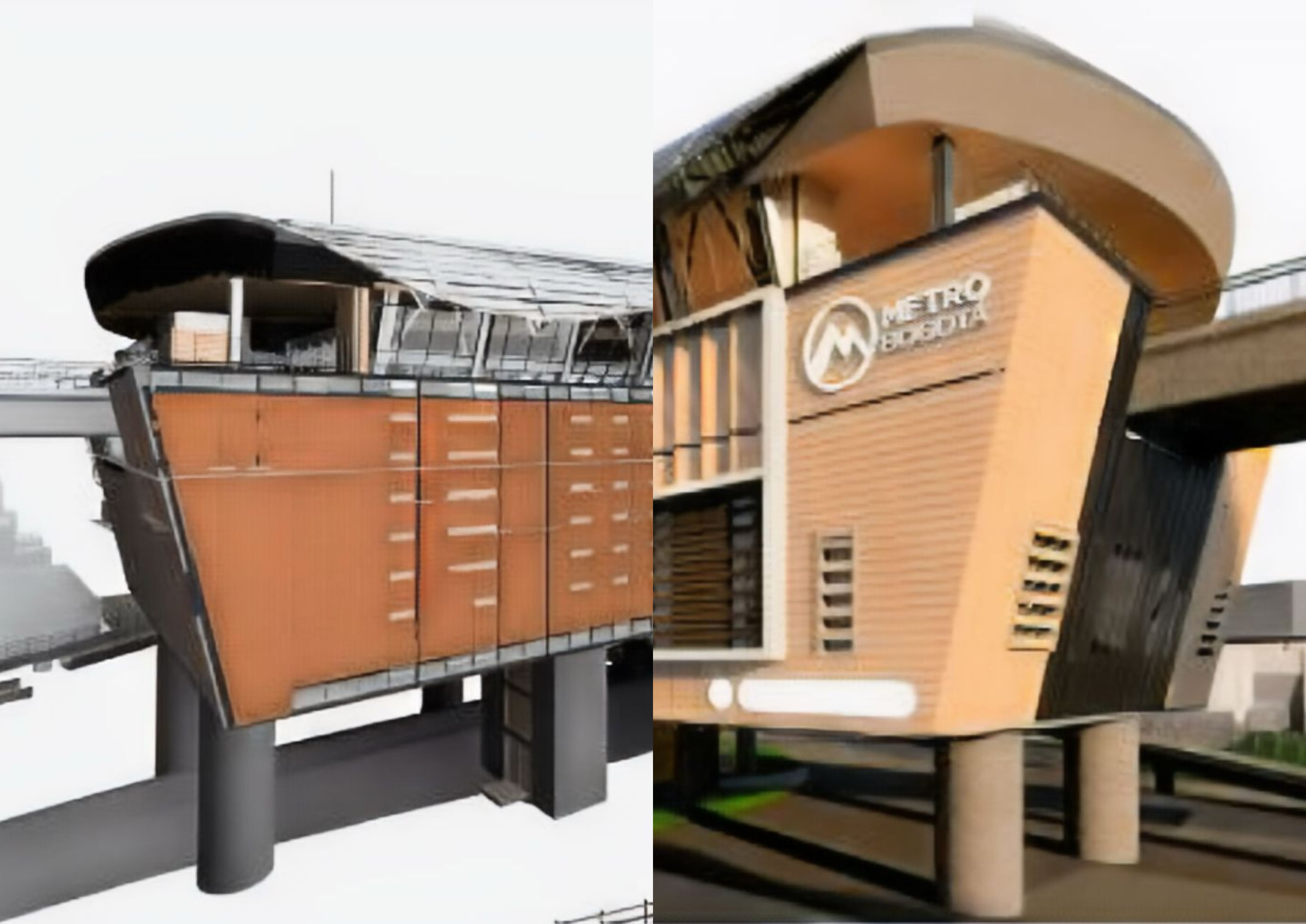 Fachadas del Metro de Bogotá, antes y después | Fotos: Cortesía