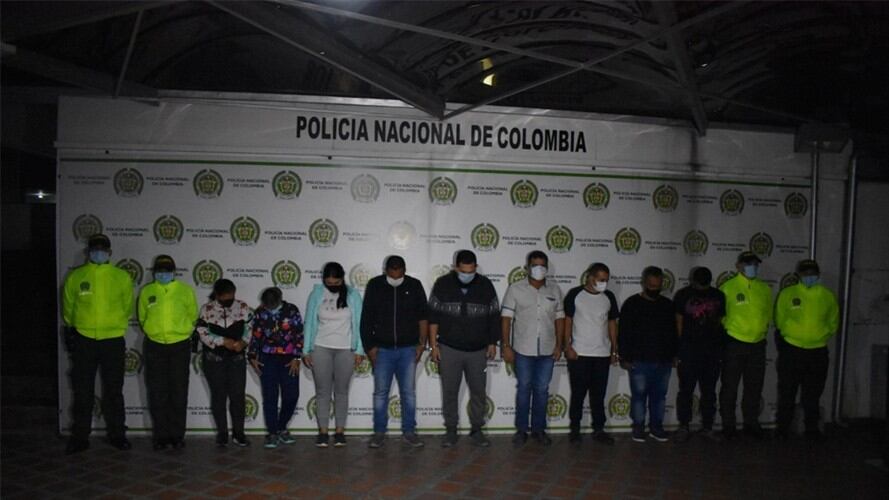 Capturaron a 15 integrantes de organización ‘Cordillera’. Foto: Cortesía Policía