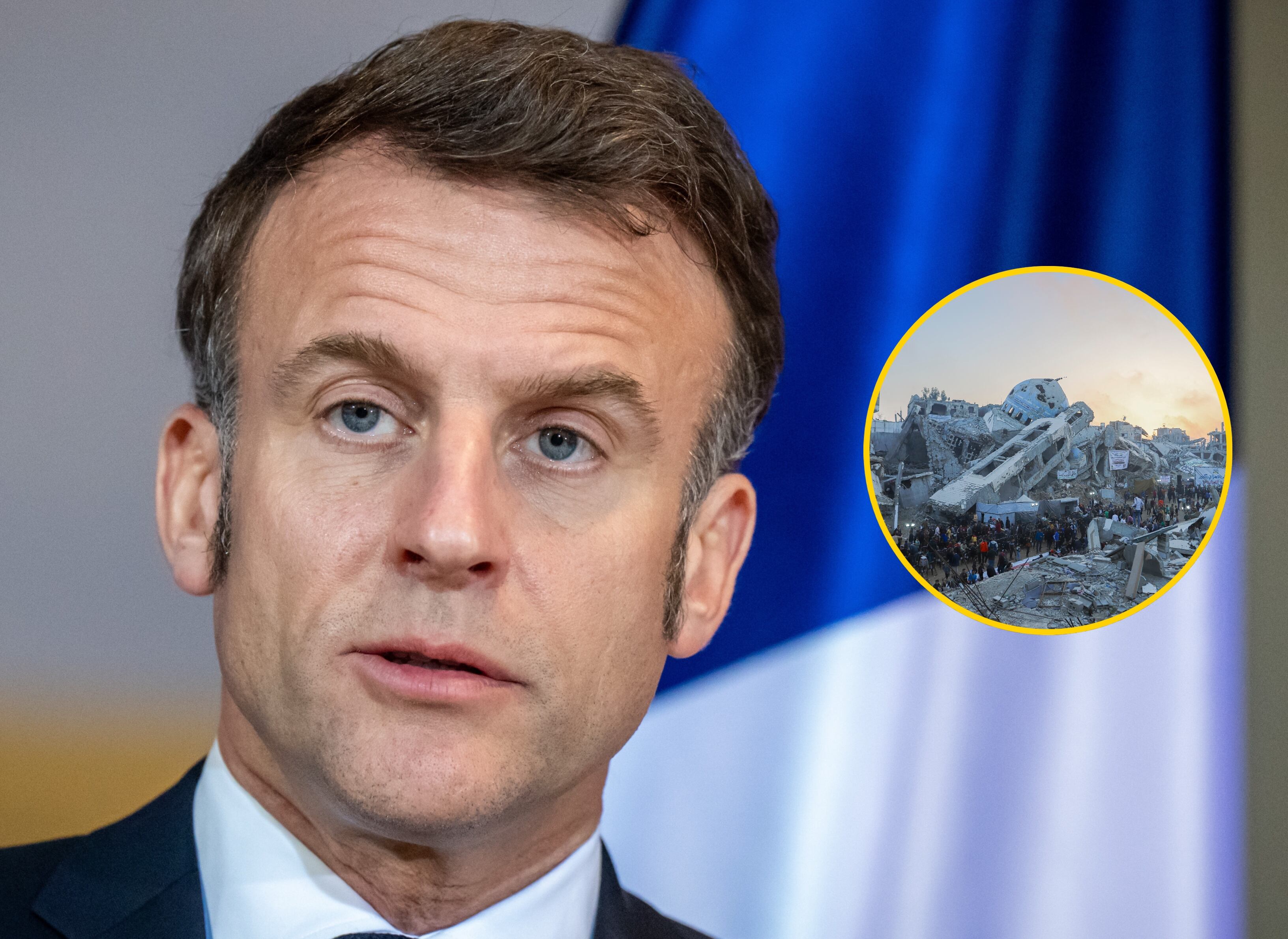 Emmanuel Macron, presidente de Francia en conferencia de prensa. FOTO: Michael Kappeler/picture alliance /Getty Images
