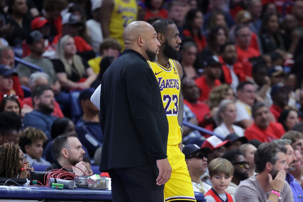 Darvin Ham (izquierda) y LeBron James (derecha) en los Lakers. Foto: Getty Images.