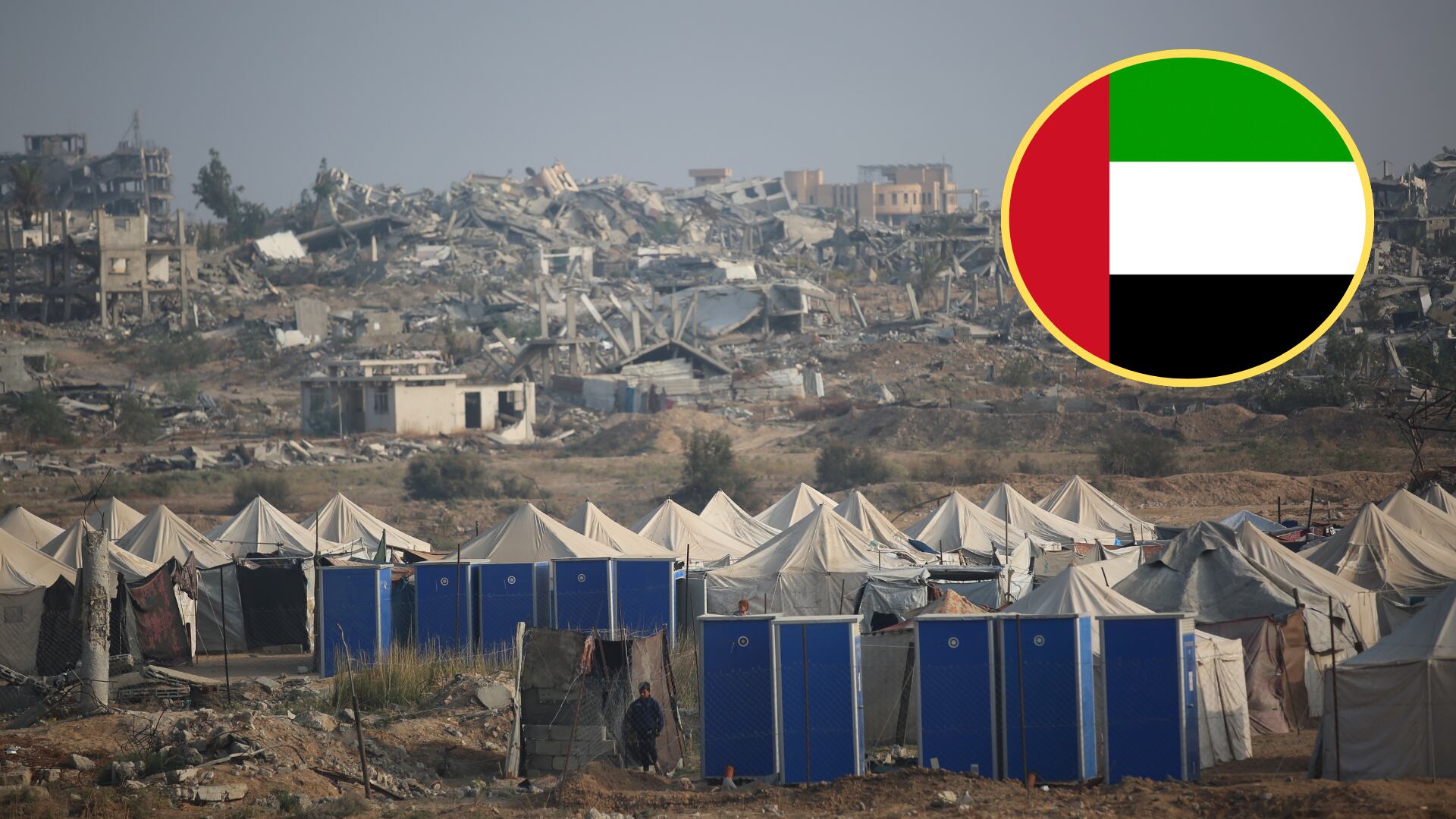 Gaza. Foto: Hassan Jedi/Anadolu via Getty Images)
Bandera de Emiratos Arabes Unidos. Foto: Getty Images.