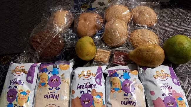 Mauricio Romero, habitante del municipio de Tibaná, explicó en Sigue La W que se entregaron galletas que parecen piedras y frutas podridas. . Foto: Cortesía para Sigue La W