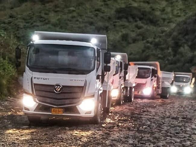 La maquinaria permanecerá en el corredor durante el fin de semana. Crédito: Secretaría de Infraestructura del Cauca.