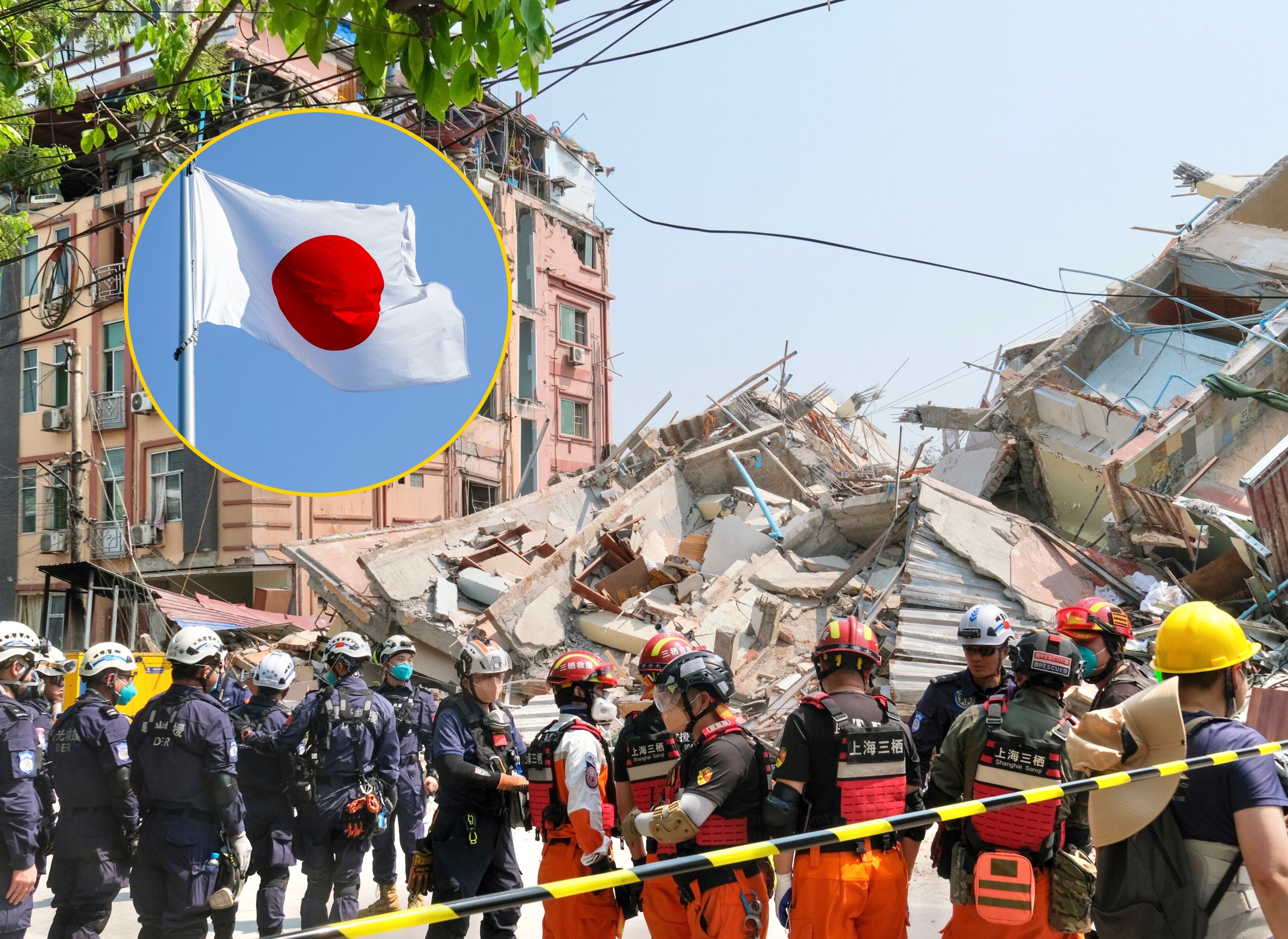 Equipos de rescate en Mandalay, Myanmar. tras terremoto en Birmania. FOTO: Chen Yongnuo/China News Service/VCG via Getty Images