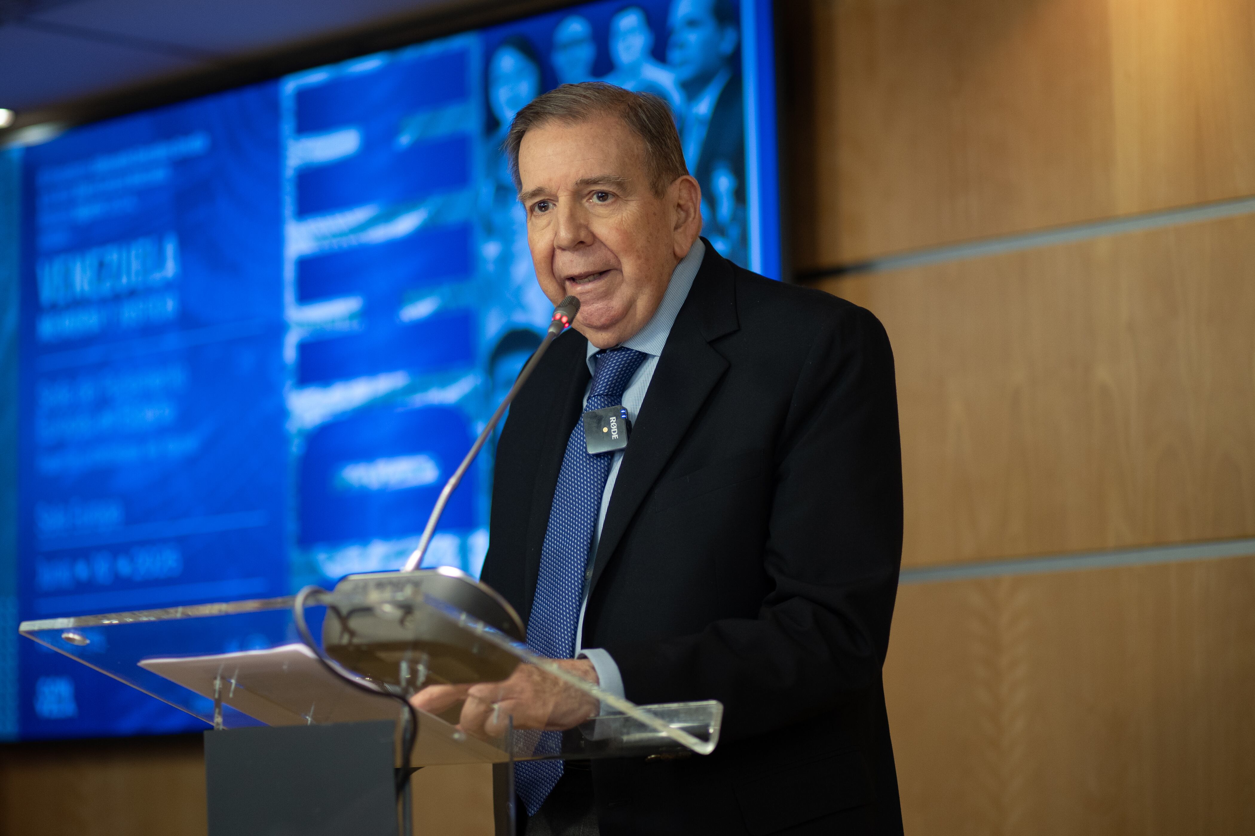 Edmundo González en el Parlamento Europeo el 9 de junio de 2025. FOTO: Alejandro Martinez Velez/Europa Press vía Getty Images
