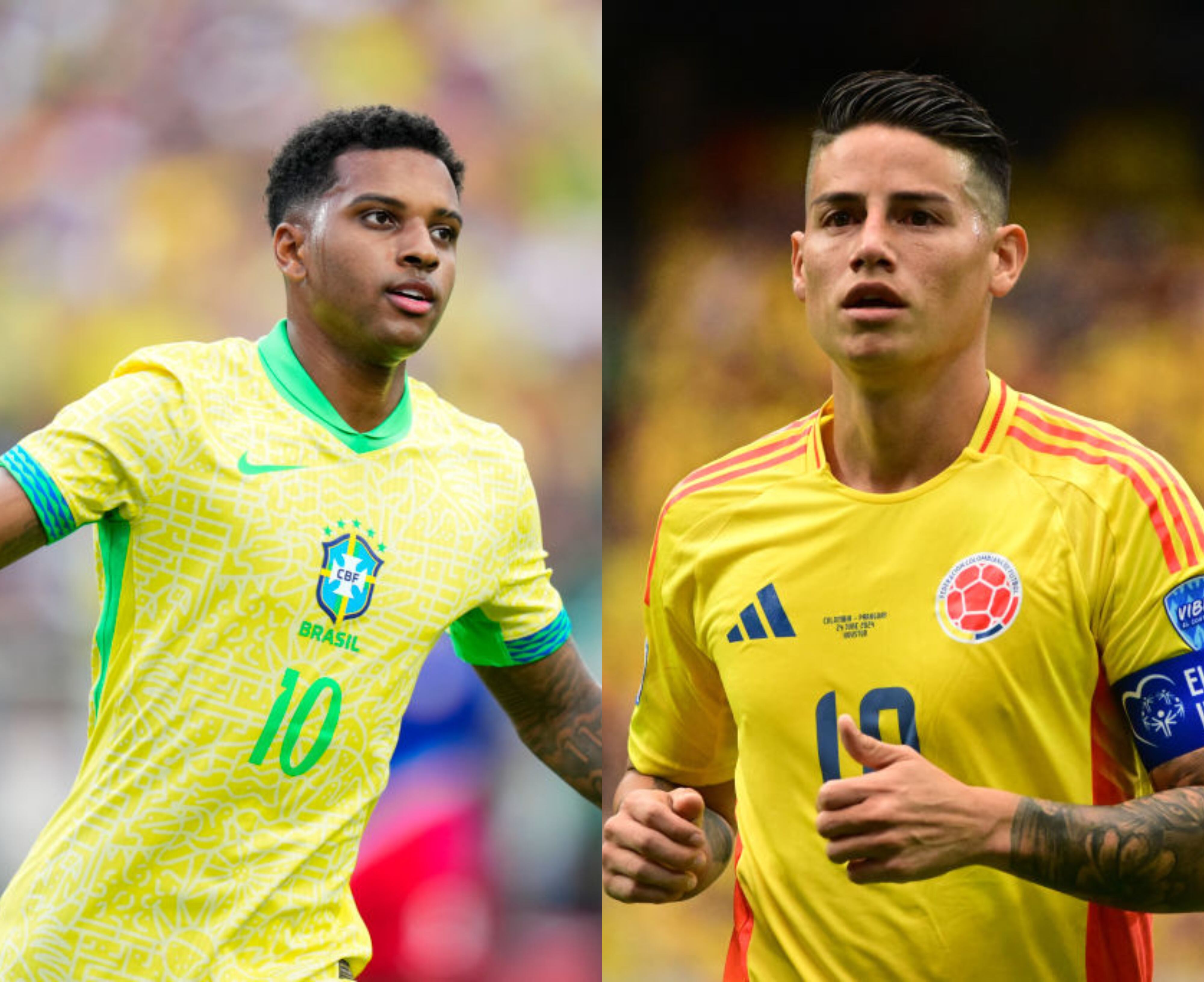 Rodrygo y James. Fotos: Getty Images