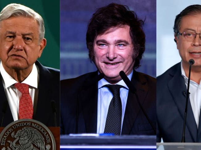 Andrés Manuel López Obrador, Javier Milei y Gustavo Petro, presidentes de México, Argentina y Colombia / Getty Images