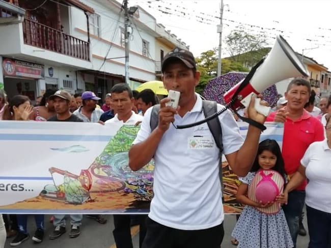 Protestas contra la minería en Cauca. Foto: Cortesía Camilo Fajardo