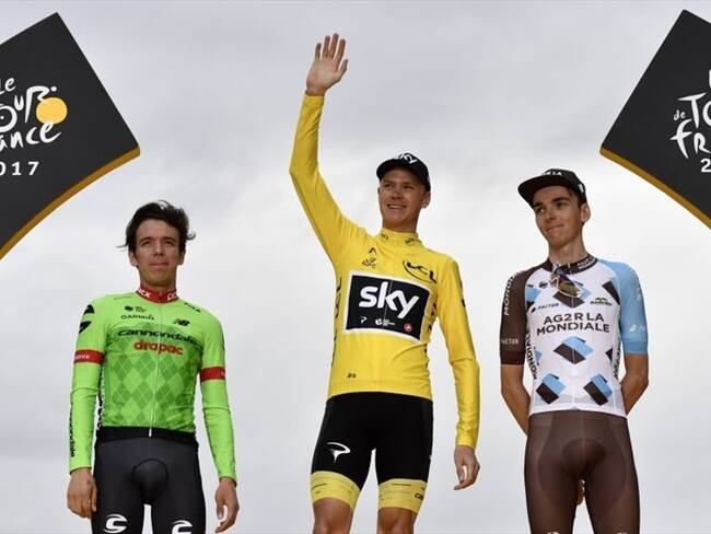 Rigoberto Urán es el tercer colombiano que se encarama en el podium del Tour de Francia. Foto: Agencia EFE