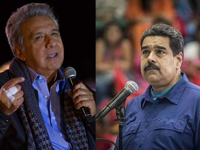 Lenín Moreno, presidente de Ecuador, y Nicolás Maduro, presidente de Venezuela. Foto: Getty Images