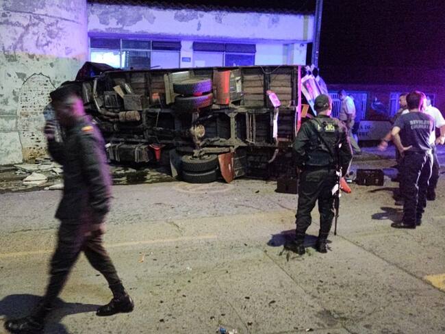 Accidente de tránsito en el casco urbano del municipio de La Cumbre, Valle del Cauca. Foto: Proporcionada por Erika Rebolledo