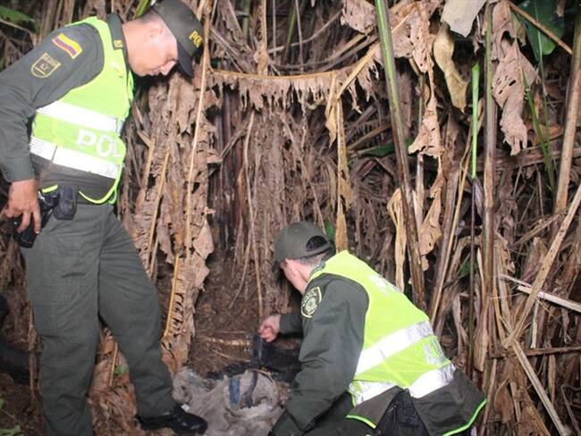 Encuentran bebé recién nacida abandonada en un bosque en Santander. Foto: Policía Nacional