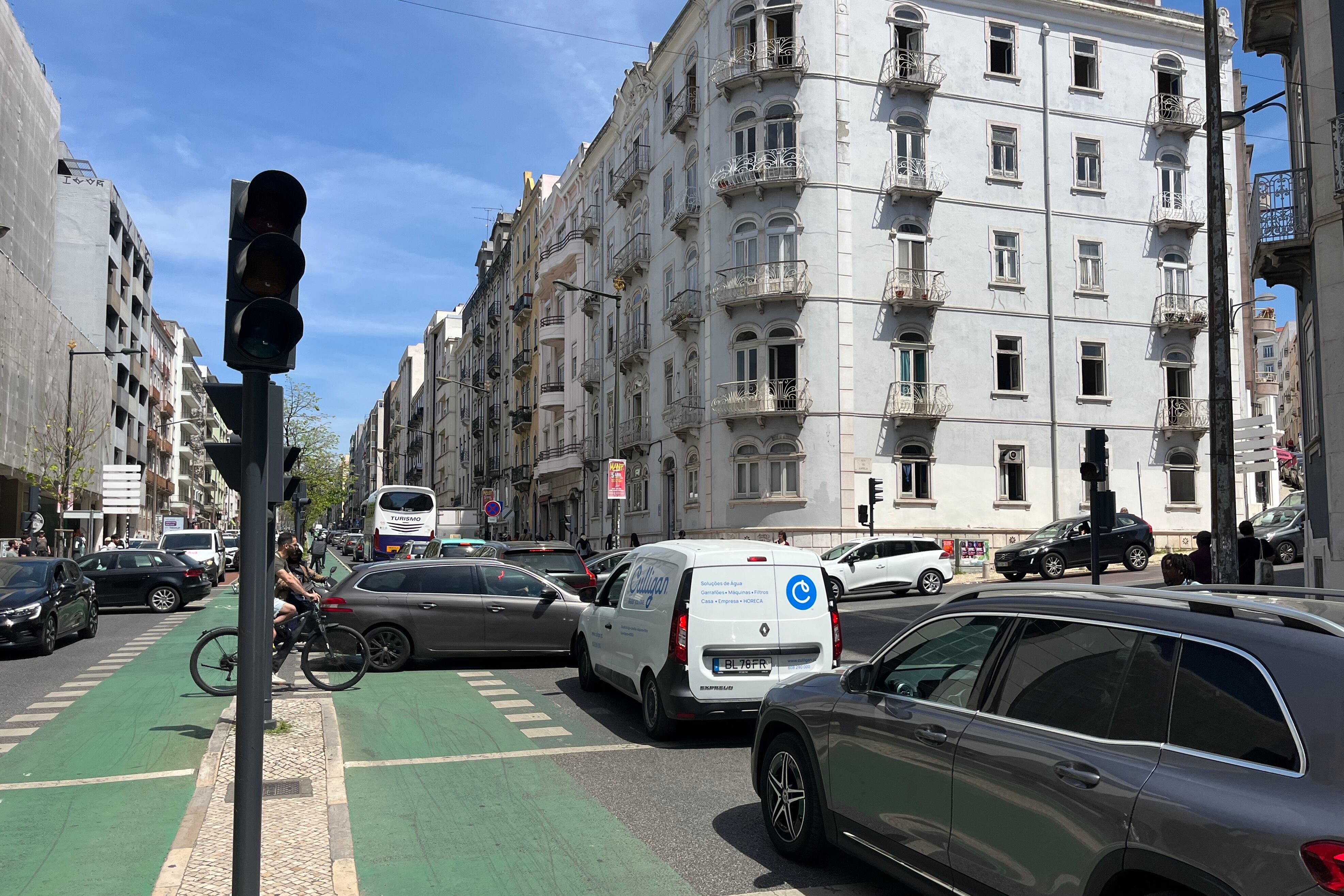 Semáforos apagados en Lisboa, Portugal. FOTO: EFE/Laia Mataix