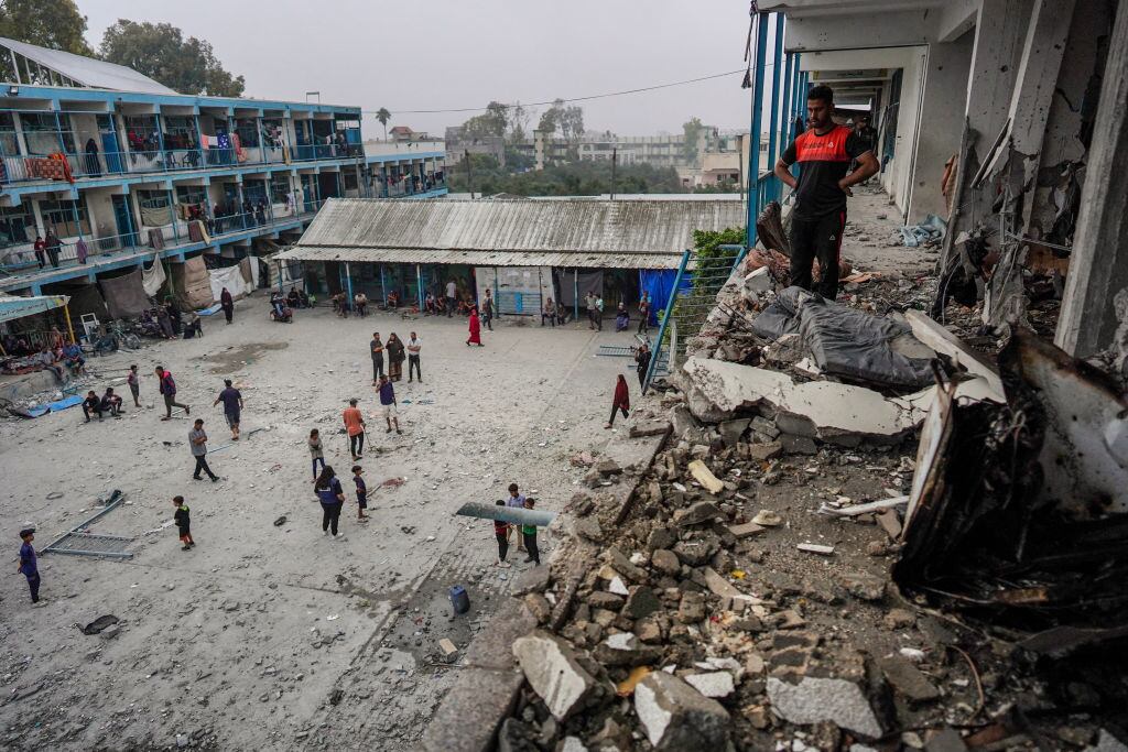 Ataque de Israel a colegio en Nuseirat. (Photo by BASHAR TALEB/AFP via Getty Images)