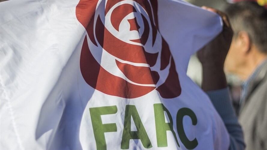 Bandera del partido Farc. Foto: Daniel Garzon Herazo/NurPhoto via Getty Images