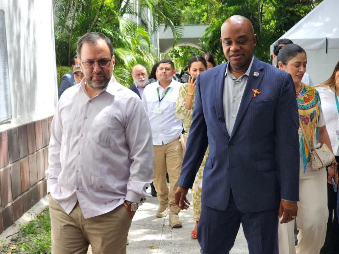 Canciller venezolano, Yvan Gil. Canciller colombiano, Luis Gilberto Murillo.