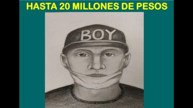 Este es el retrato hablado del asesino de un ciudadano en Transmilenio. Foto: Policía Nacional