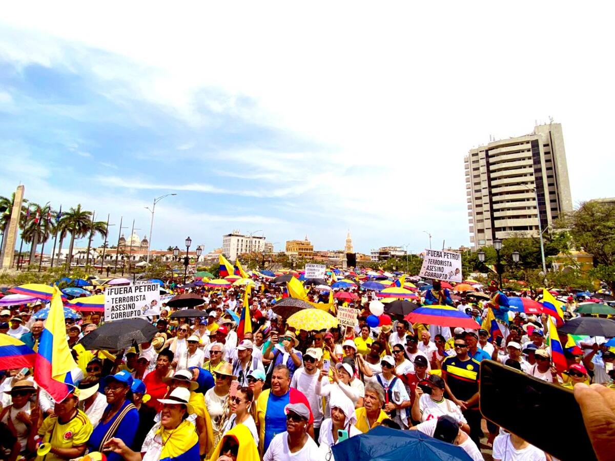 Cartagena vivió en calma la marcha contra el Gobierno Petro
