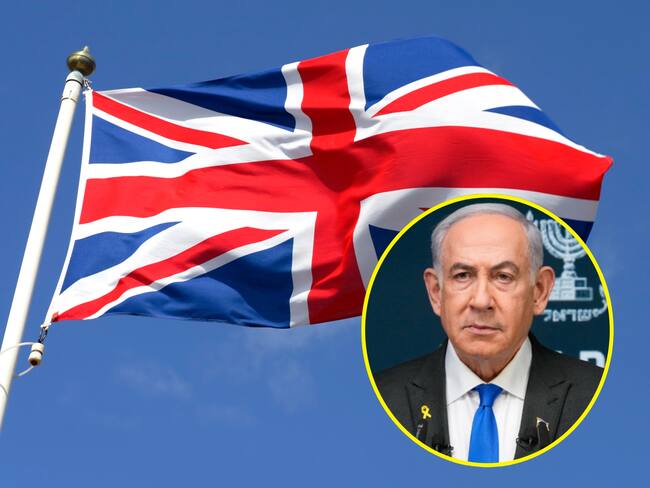 Benjamín Netanyahu. I Foto: OHAD ZWIGENBERG/POOL/AFP via Getty Images. Bandera de Reino Unido. I Foto: Getty Images.