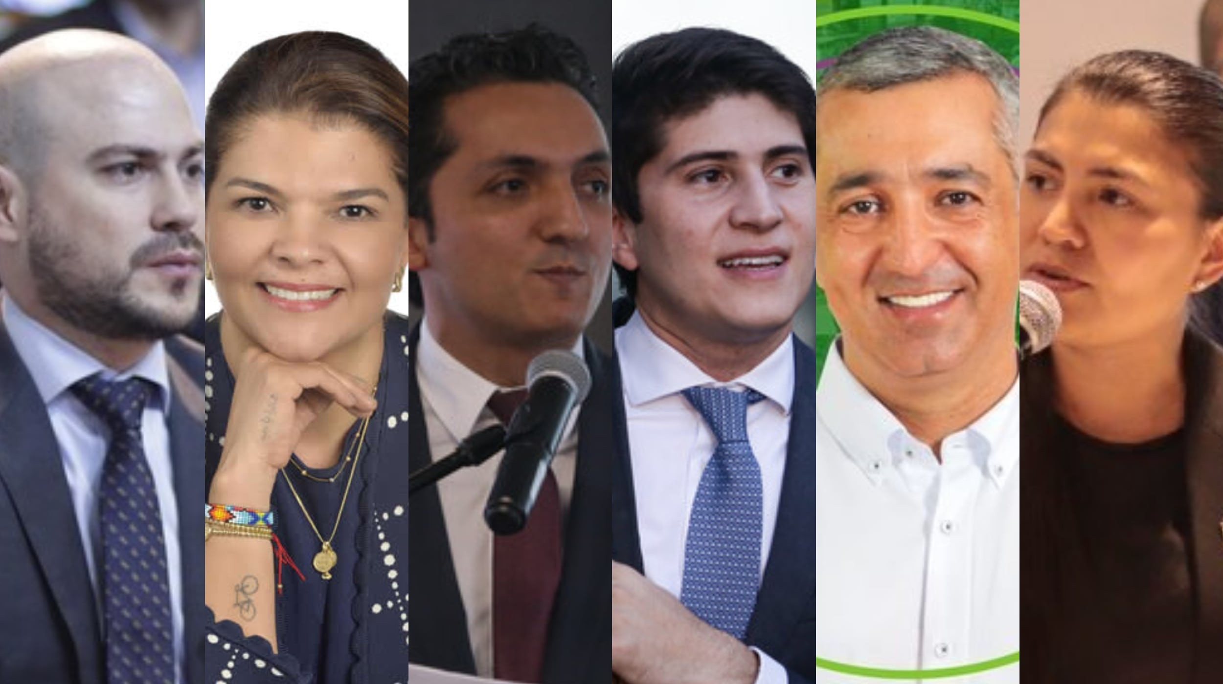 Julián Peinado, Liliana Esther Bitar Castilla, Juan Pablo Gallo Maya, Wadith Alberto Manzur, Juan Diego Muñoz y  Astrith Manrique. Foto: Colprensa / Senado / Cámara de Representantes / Red social X