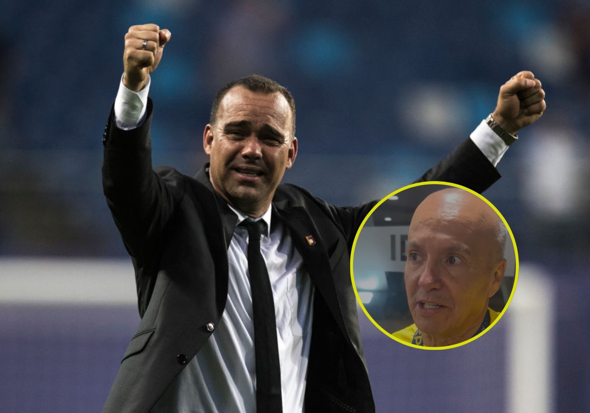 Rafael Dudamel y Elías Quintero. Foto: (Photo by Lars Baron - FIFA/FIFA via Getty Images) / W Radio