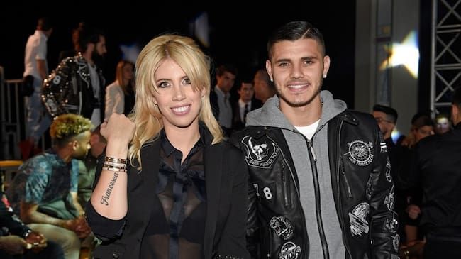 Modelo Wanda Nara y el futbolista Mauro Icardi. Foto: Pietro D'aprano/Getty Images