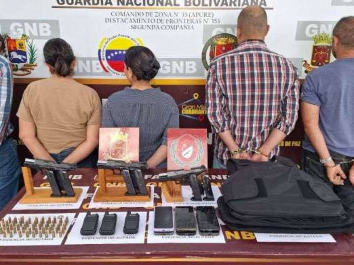 Cinco colombianos fueron detenidos al ingresar con armas de fuego a Venezuela