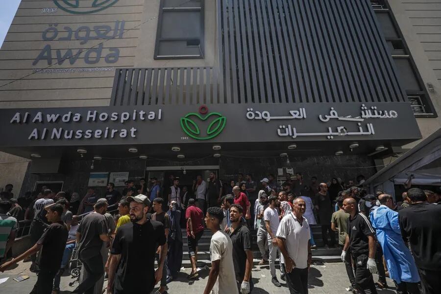 Fachada de hospital Al Awda, en el norte de Gaza. Foto: archivo EFE/EPA/Mohammed Saber.