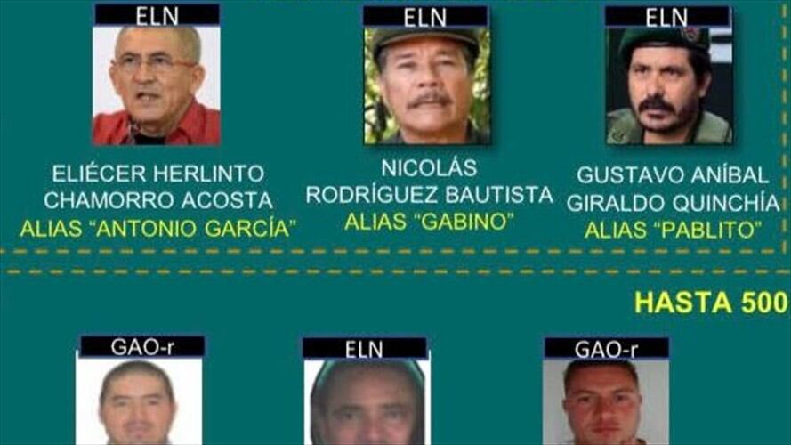 Policía lanza ‘cartel de los más buscados’ por crímenes contra excombatientes . Foto: Policía Nacional