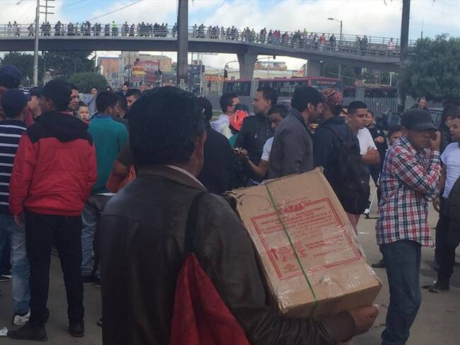Colapso el transporte en Soacha por recortes de rutas. Foto: La W Radio/ Paula Bolívar.
