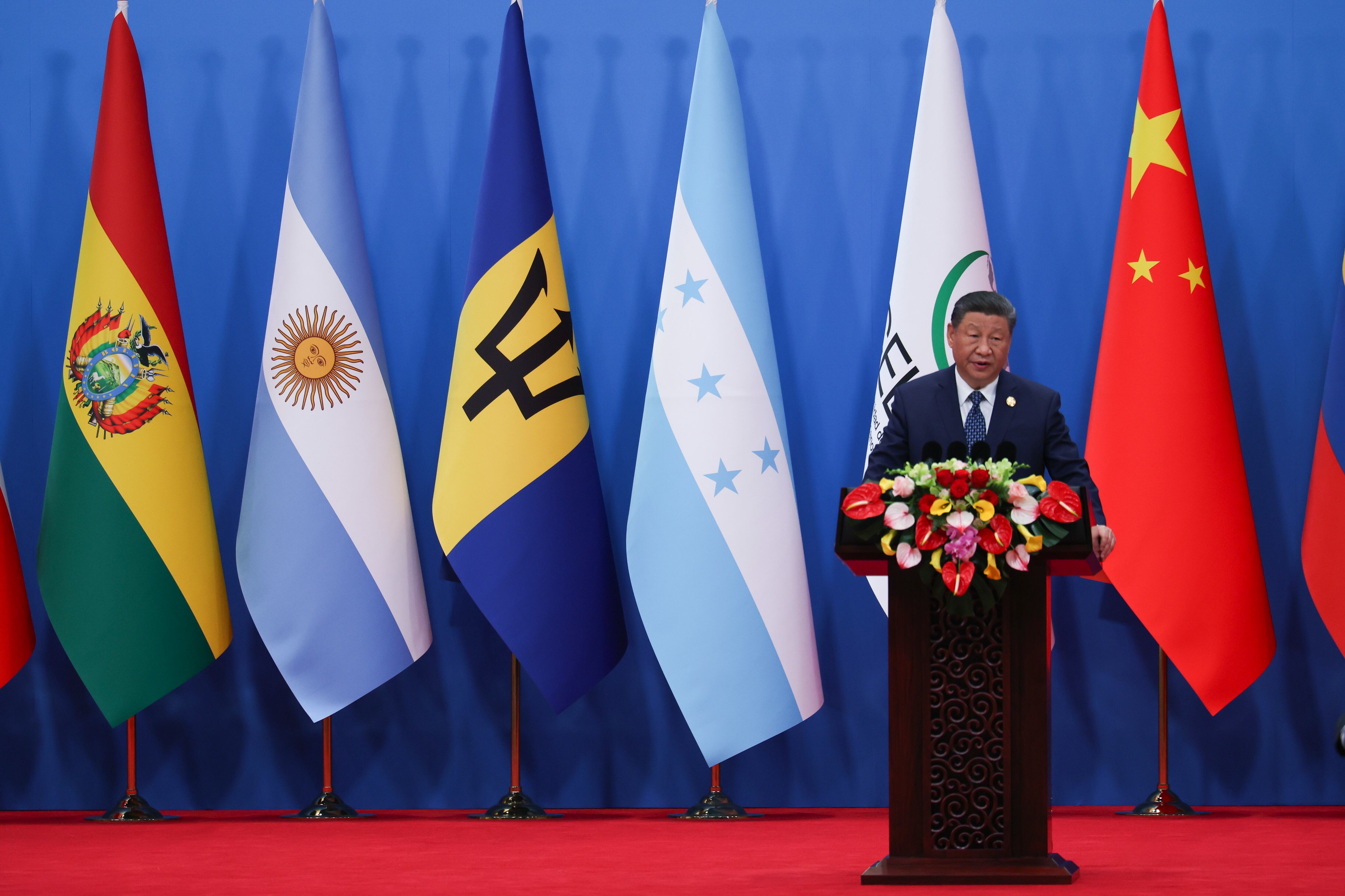 Presidente de China, Xi Jinping durante el Foro Celac. Foto: Florence Lo-Pool/Getty Images