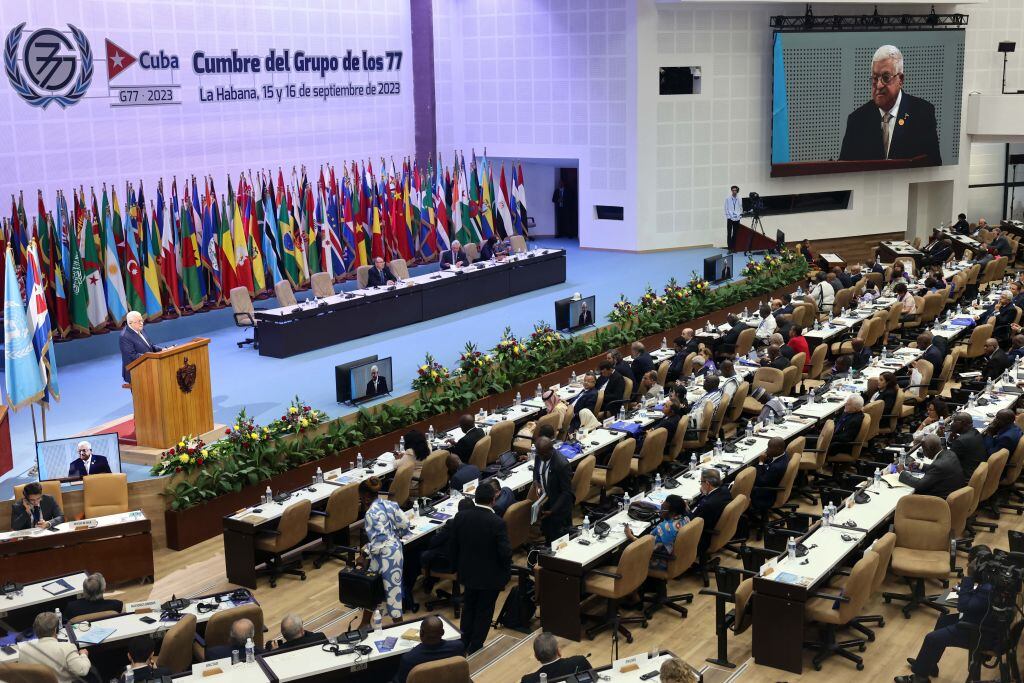 Cumbre GG 77 + China. (Photo by Palestinian Presidency/Anadolu Agency via Getty Images)