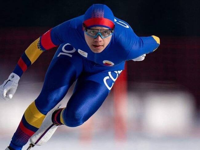 Diego Amaya, Selección Colombia patinaje sobre hielo. Foto: Twitter/ PatinHielo_Col