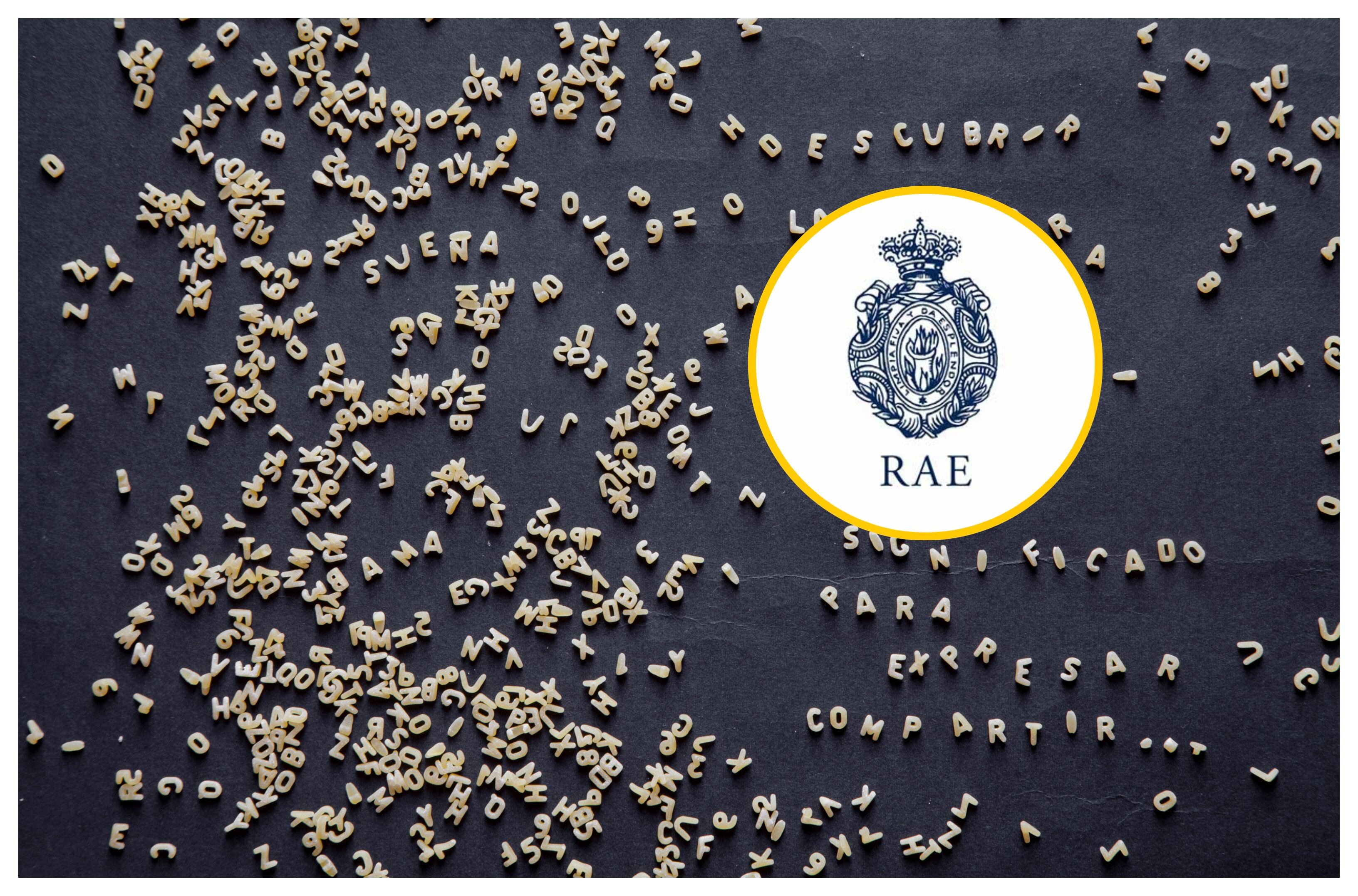 Letras y signos RAE. Foto: RAE y Juani Mari Moya vía Getty Images.