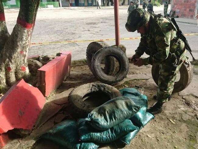 Grupos armados atacan estación de policía de Tibú. Foto: Ejército Nacional.