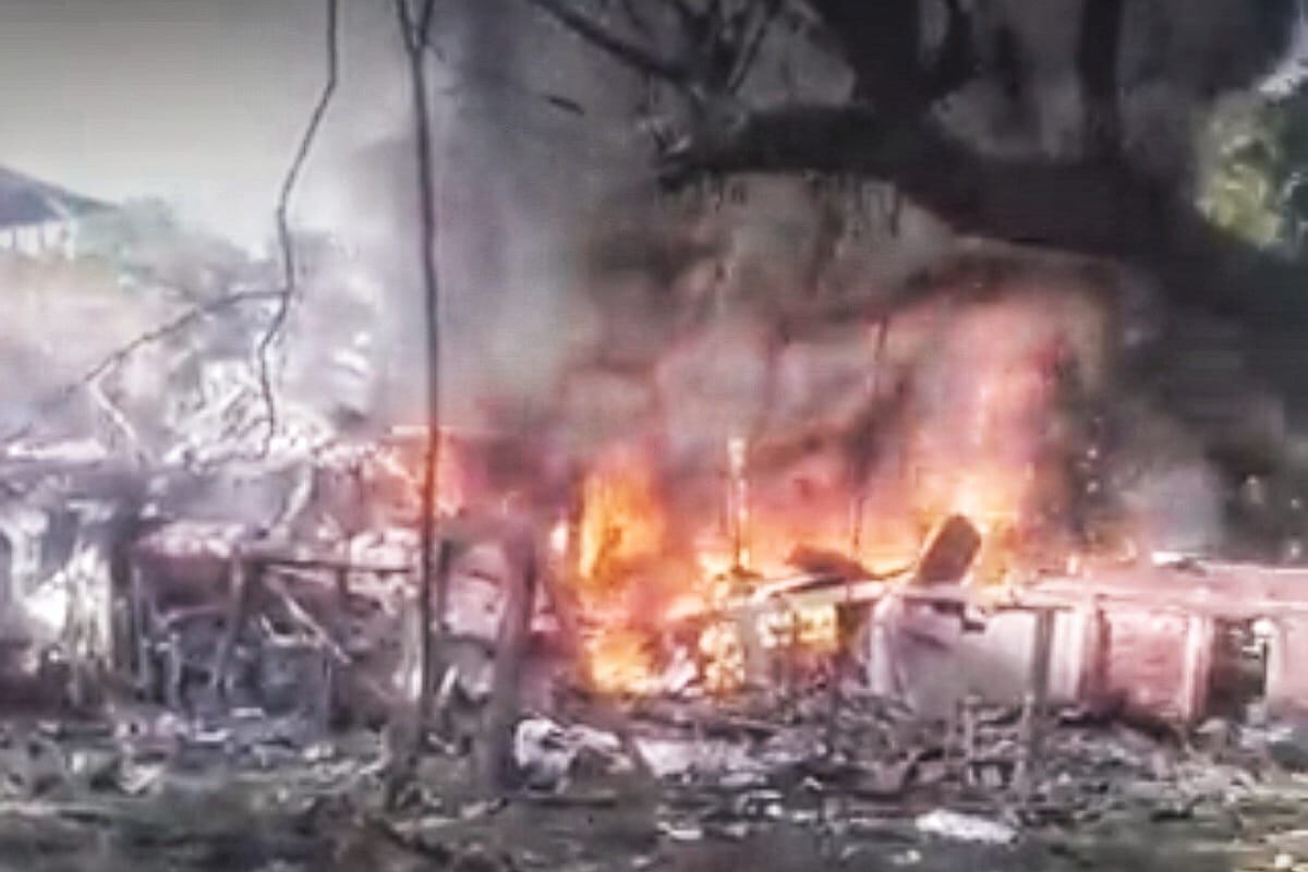 La subestación de policía del corregimiento de Timba quedó destruida tras el ataque. Crédito: Cortesía.