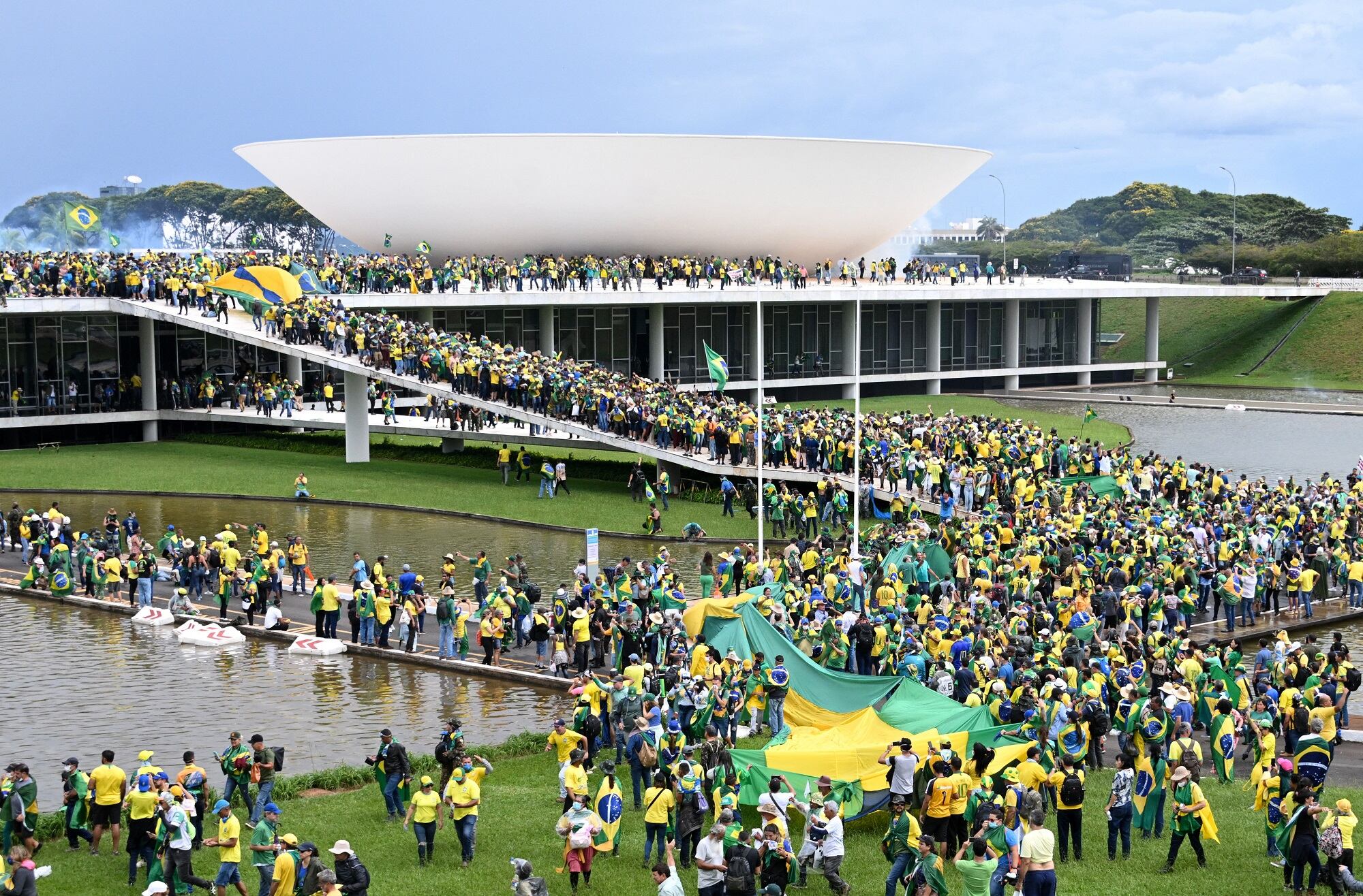 Manifestantes en Brasil. (Photo by EVARISTO SA/AFP via Getty Images)