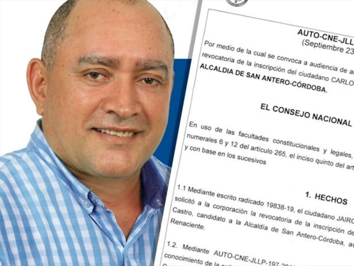 Solicitan revocatoria de aval contra candidato a la alcaldía de San Antero