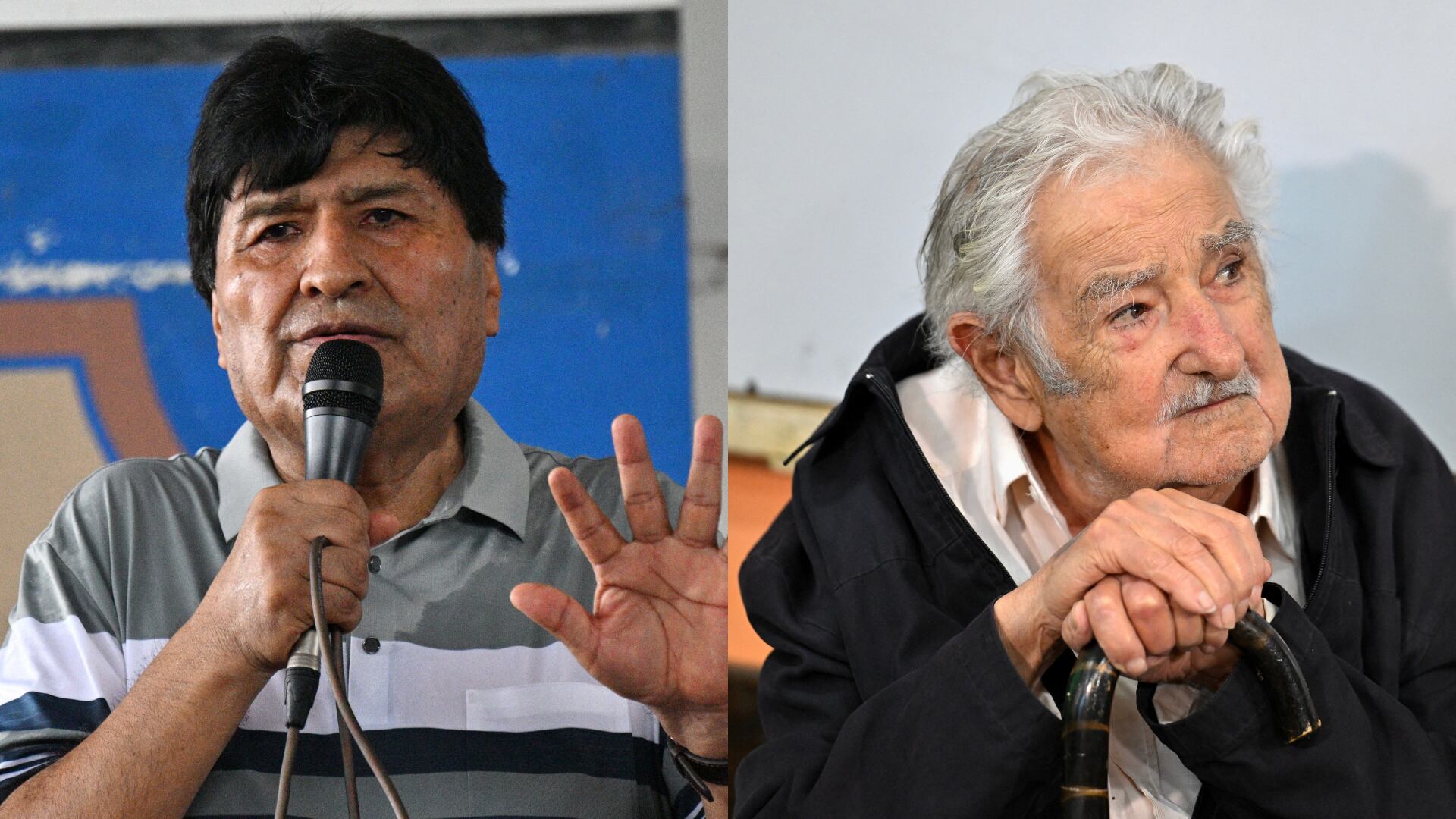 Evo Morales. Foto:  AIZAR RALDES/AFP via Getty Images. - Pepe Mujica. Foto: SANTIAGO MAZZAROVICH/AFP via Getty Images.