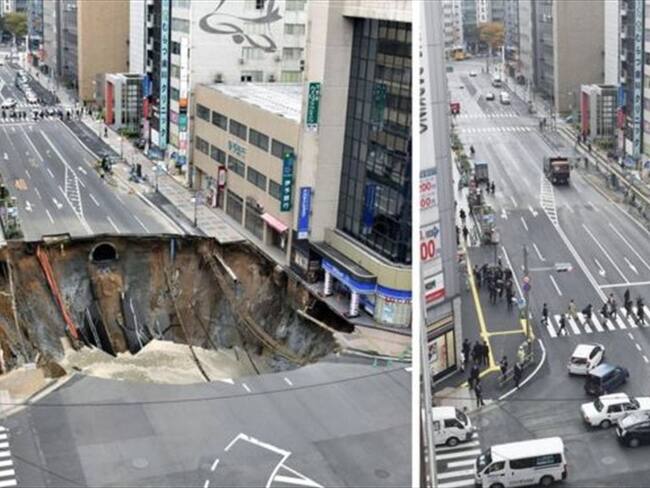 A las 5 de la mañana (hora local) de este martes, exactamente una semana después de que apareciera el socavón, la avenida fue reabierta antes de que comenzara el horario de mayor tráfico. Foto: Imagen tomada de BBC Mundo.