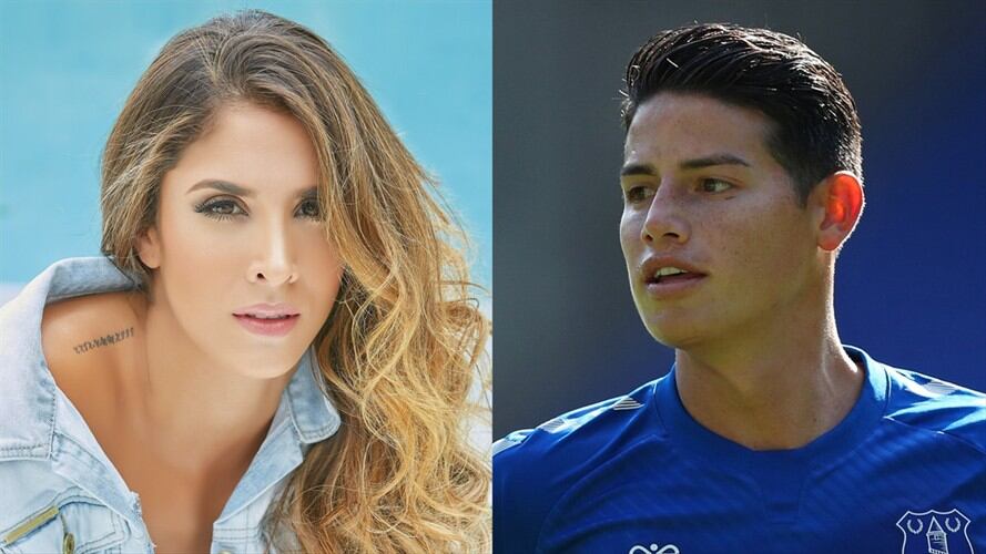 Modelo Daniela Ospina y jugador de la Selección Colombia James Rodríguez. Foto: Colprensa - Alex Livesey/Getty Images
