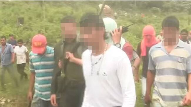 Campesinos retienen a tres policías en el sur de Córdoba . Foto: Cortesía Asociación de Campesinos del Sur de Córdoba.