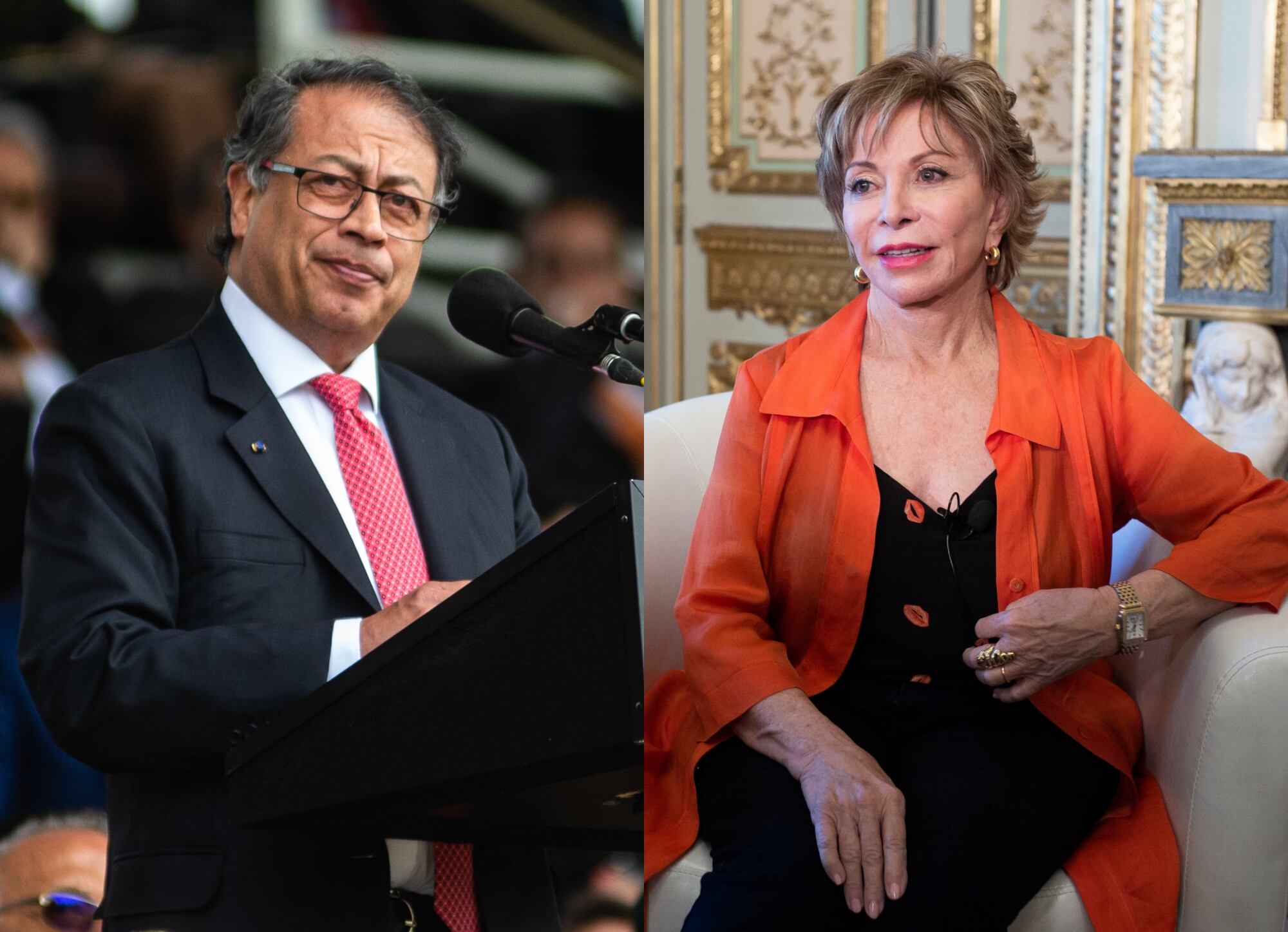 Gustavo Petro, presidente de Colombia e Isabel Allende, escritora | Fotos: GettyImages