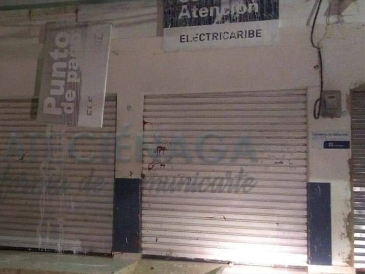 Un nuevo punto de pago de Electricaribe fue atacado en Córdoba