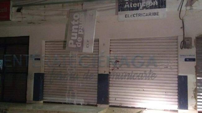 Un nuevo punto de pago de Electricaribe fue atacado en Córdoba. Foto: Cortesía