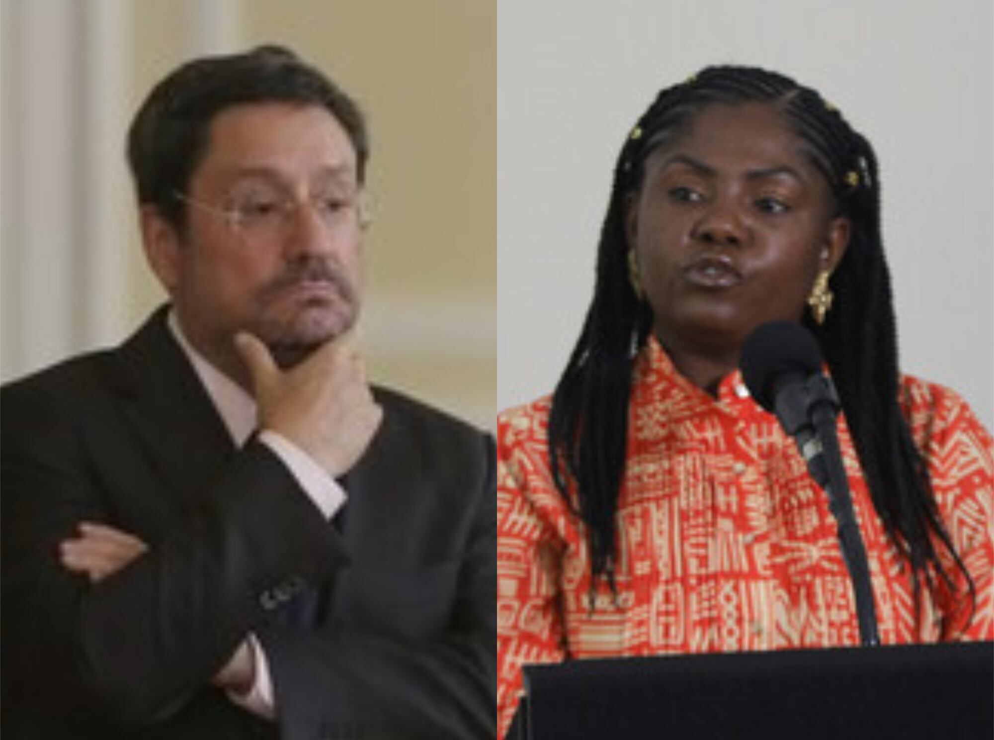 Francisco Santos y Francia Márquez. Foto: Colprensa - Álvaro Tavera / Álvaro Tavera