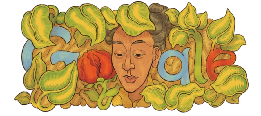 Doodle de Google dedicado a Emma Reyes, artista colombiana. Foto: Web Google.
