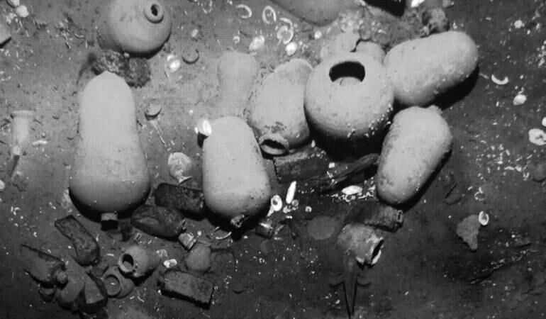 Yacimiento arqueológico de la nave capitana Galeón San José, hallado en inmediaciones de la Costa Caribe colombiana. Foto: EFE.