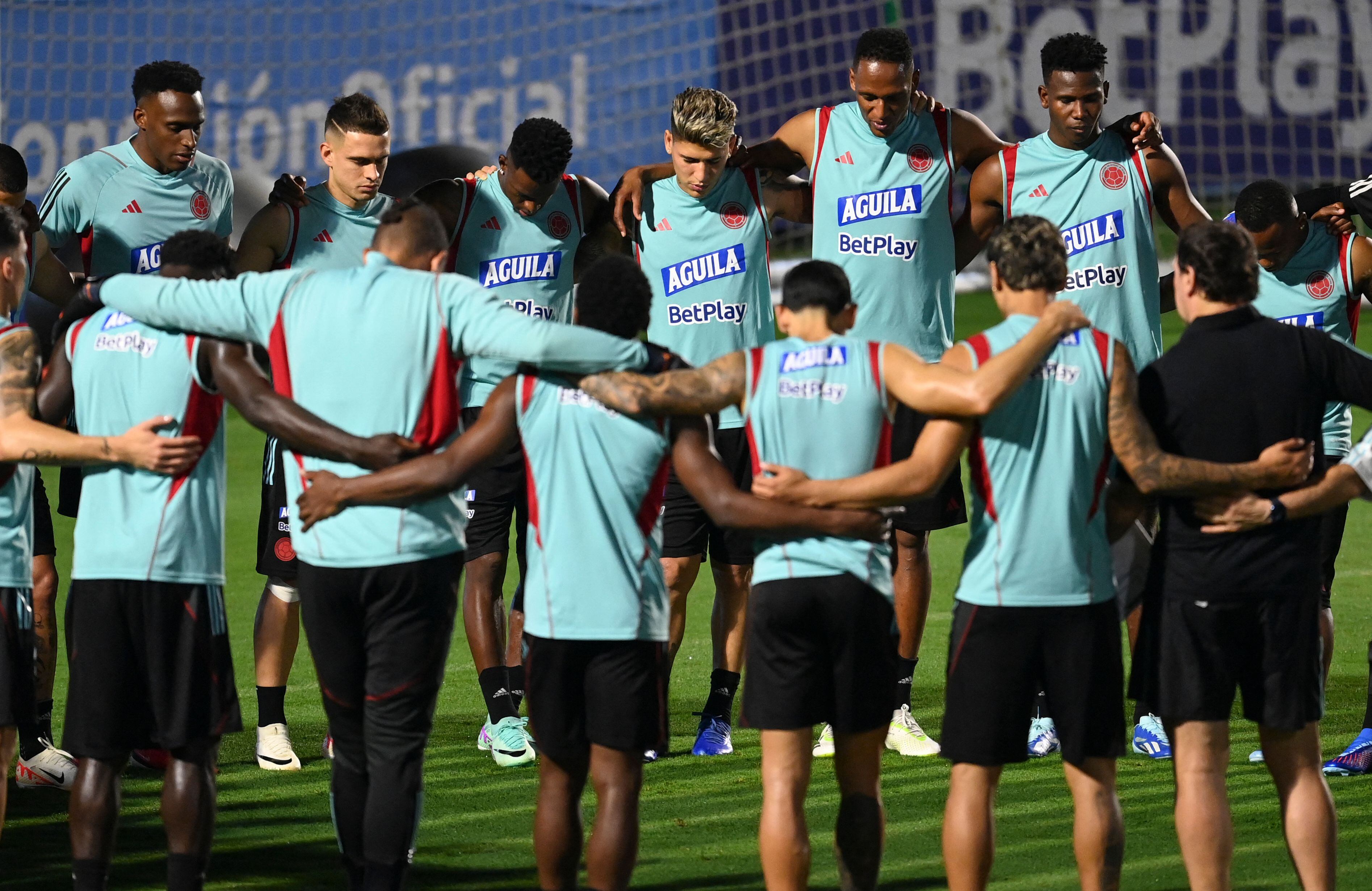 La Selección Colombia en la concentración en el previo del partido ante Brasil. (Photo by Juan BARRETO / AFP) (Photo by JUAN BARRETO/AFP via Getty Images)